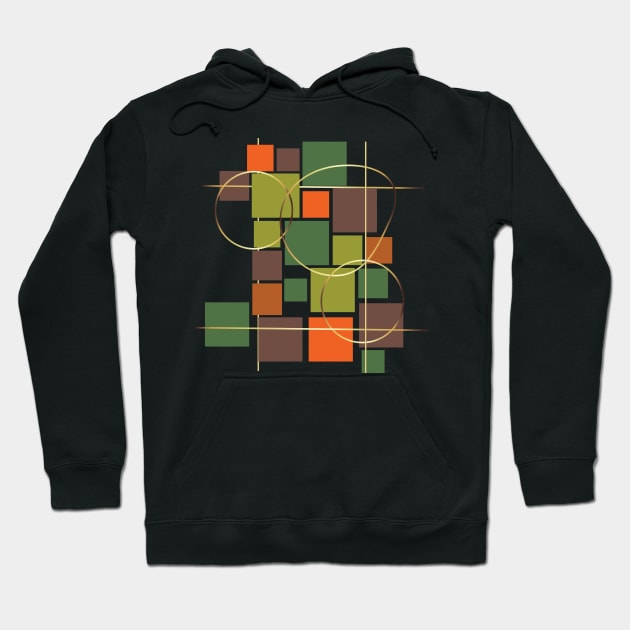 Strong Square Greeny Patterns Hoodie by Art by Ergate